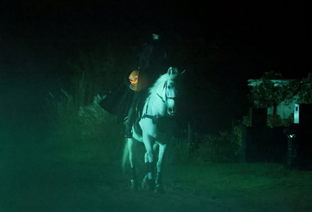 A headless horseman made a surprise appearance before the 25-minute firework spectacular, held annually at the Bishop Auckland Kynren site.
