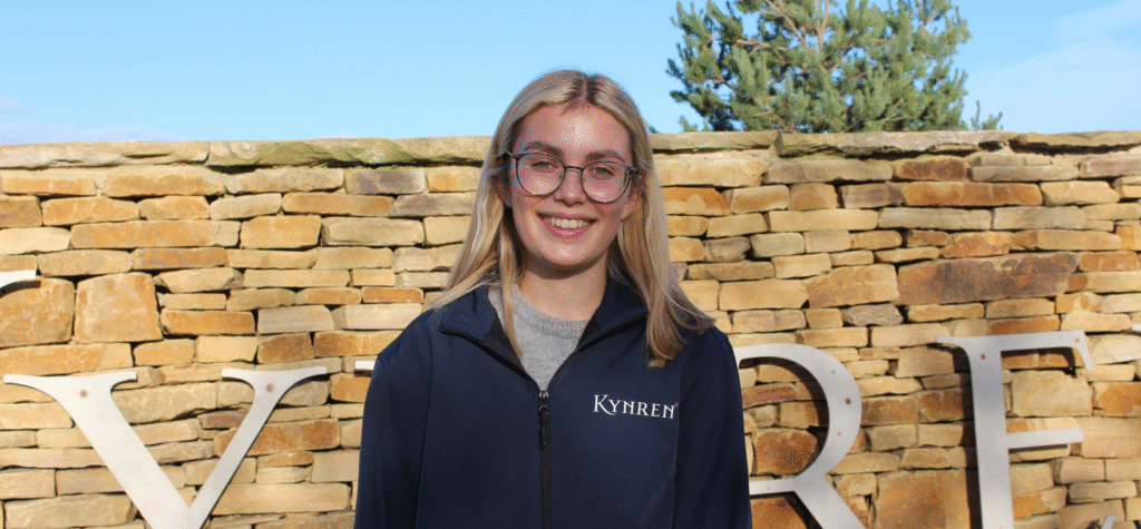 Freya Askew, Marekting Coordinatr at Kynren, photographed on the Bishop Auckland site.