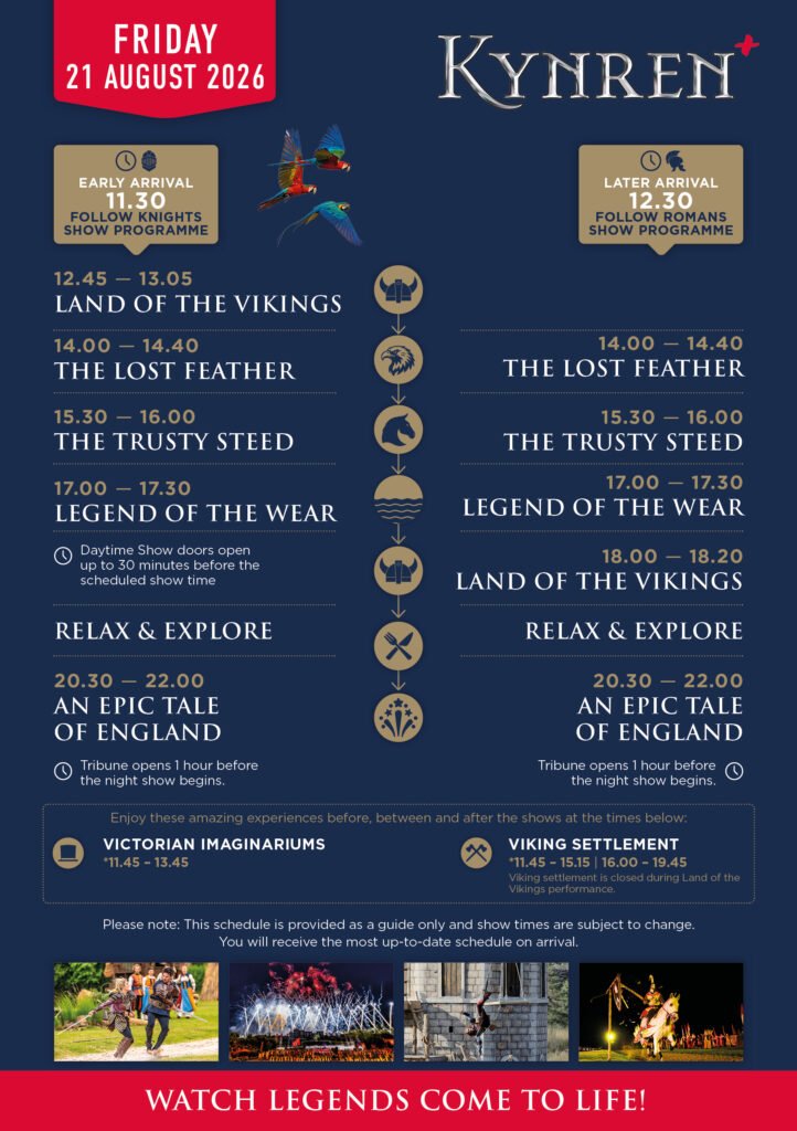 a list of show times